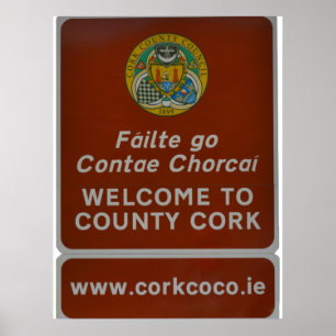 Poster Welcome to County Cork, Ireland