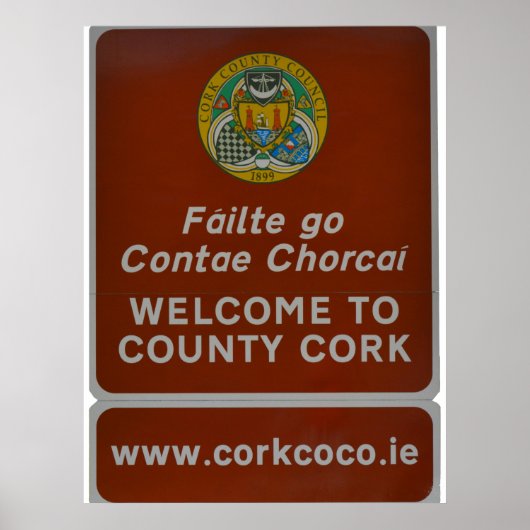 Poster Welcome to County Cork, Ireland (Devant)
