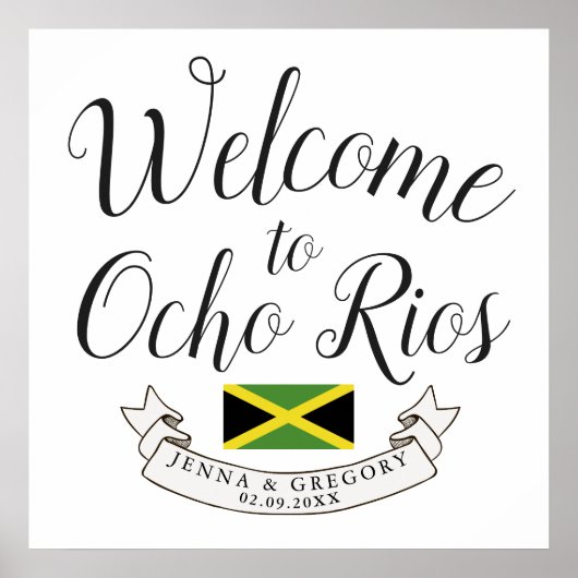 Poster Welcome to Jamaica | Destination Wedding Custom (Devant)
