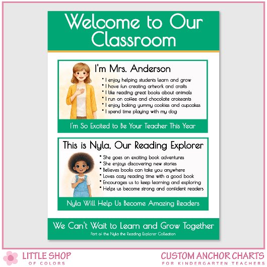 Poster Welcome to Our Classroom Teacher Anchor Chart