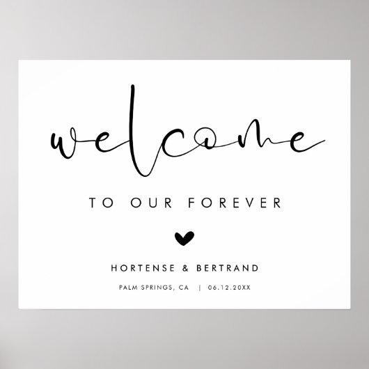 Poster Welcome to our Forever Elegant Wedding (Devant)