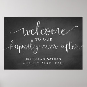 Poster Welcome To Our Happily Ever After Wedding