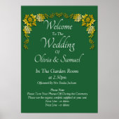 Poster Welcome to  Wedding Emerald Green & Gold (Devant)