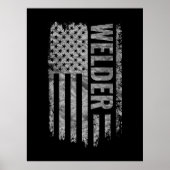 Poster Welder USA Flag Distressed design (Devant)