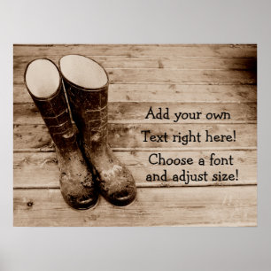 Poster Wellingtons ou Wellies Gumboots ou Gummies ?