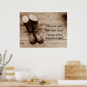 Poster Wellingtons ou Wellies Gumboots ou Gummies ? (Cuisine)