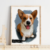 Poster Welsh Cardigan Corgi Portrait de chien | Impressio