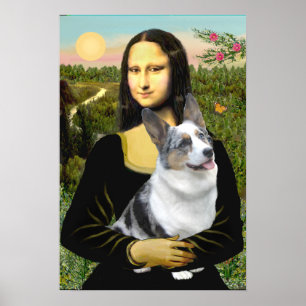 Poster Welsh Corgi (merle bleu) - Moan Lisa
