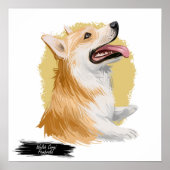 Poster Welsh Corgi Pembroke Portrait de chien | Portrait (Devant)