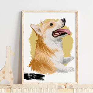 Poster Welsh Corgi Pembroke Portrait de chien   Portrait 