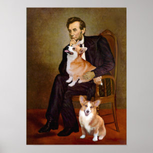 Poster Welsh Corgis Pembroke - deux - Lincoln