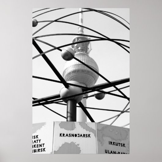 Poster Weltzeituhr Fernsehturm Berlin No.1 (Devant)