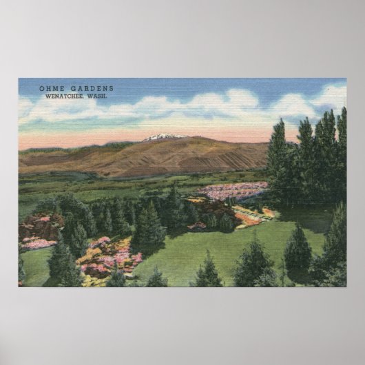 Poster Wenatchee, Washington Vue sur les jardins omme # 2 (Devant)