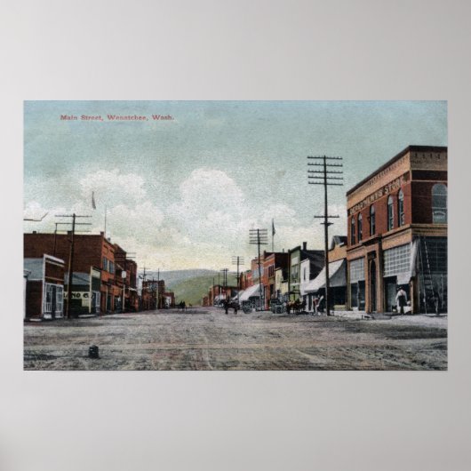 Poster Wenatchee, WashingtonView de Main Street (Devant)