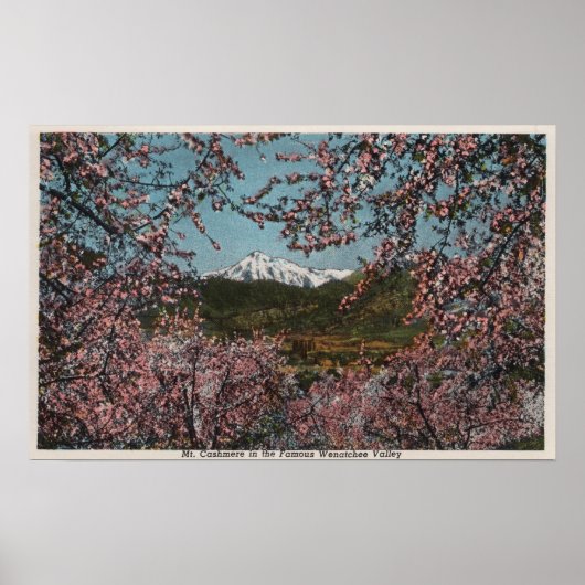Poster Wenatchee, WAView du mont Cashmere avec des arbres (Devant)