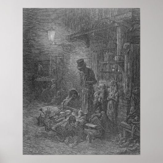 Poster Wentworth Street, Whitechapel, de 'Londres (Devant)