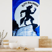 POSTER WEREWOLF HAPPY HALLOWEEN (Cuisine)