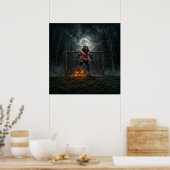 Poster Werewolf Soccer Player Halloween Horror Art (Cuisine)