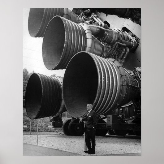 Poster Werner von Bran et la fusée Saturn V (Devant)