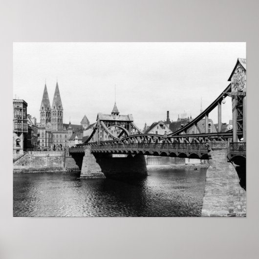 Poster Weser Bridge, Brême, vers 1910 (Devant)