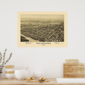 Poster West Bethlehem, PA Carte panoramique - 1894 (Cuisine)