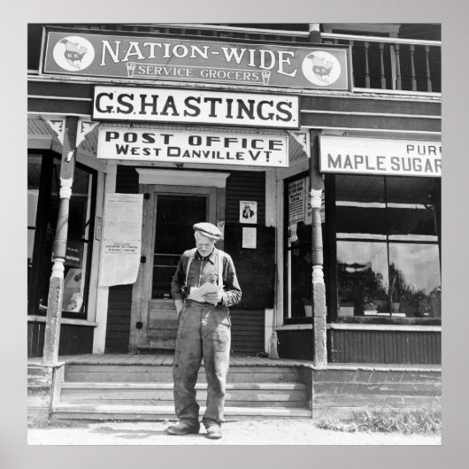 Poster West Danville, VT, Poste, années 1940 (Devant)