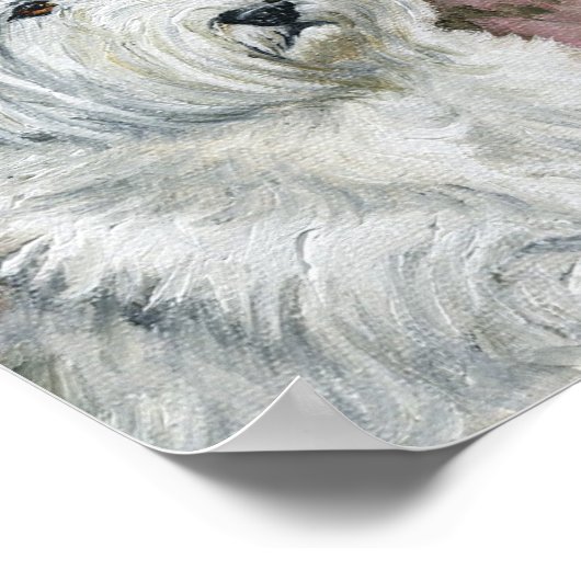 Poster "West Highland Terrier" Canevas d'art pour chiens  (Coin)