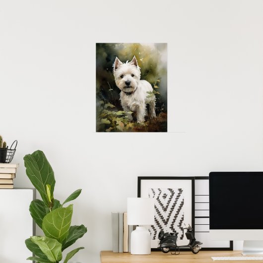 Poster West Highland White Terrier Dog Art Imprimer l'aff (Bureau à domicile)