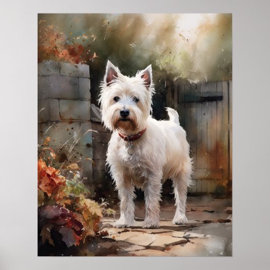 Poster West Highland White Terrier Dog Art Imprimer l'aff (Devant)