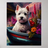Poster West Highland White Terrier en bateau (Devant)