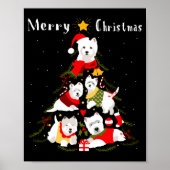 Poster West Highland White Terrier Westie Christmas Tree (Devant)