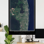 Poster West Palm Beach Floride Carte de l'affiche satelli (Bureau à domicile)