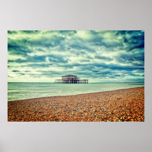 POSTER WEST PIER - BRIGHTON & HOW, EAST SUSSEX (Devant)