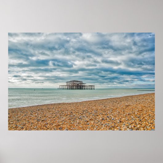 POSTER WEST PIER - BRIGHTON & HOW, EAST SUSSEX (Devant)