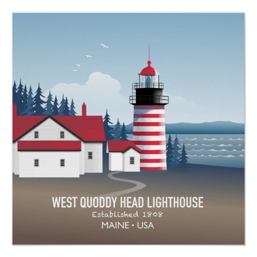 Poster West Quoddy Head Lighthouse (Devant)