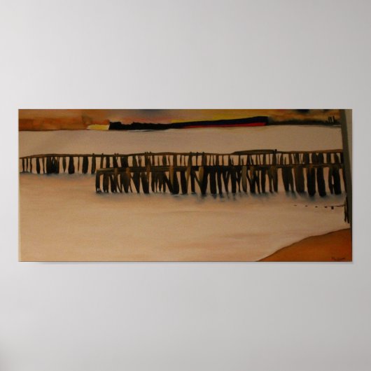 Poster West Seattle Piers Voir le centre-ville Seattle Sh (Devant)