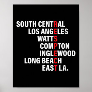 Poster West Side Respect Los Angeles Watts Compton Long B