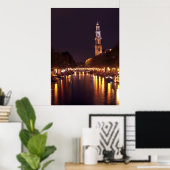Poster Westerkerk la nuit à Amsterdam la Pays-Bas (Bureau à domicile)