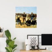 Poster Western Art "Cavalryman's Breakfast" (Bureau à domicile)