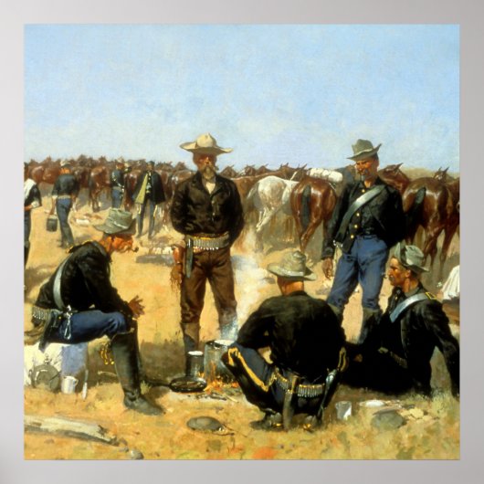 Poster Western Art "Cavalryman's Breakfast" (Devant)
