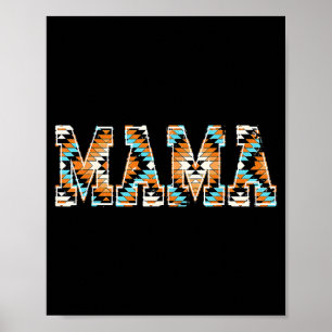 Poster Western aztec maman pays cowhide fête des mères