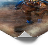 Poster Western Barrel Racing Cowgirl Decoupage (Coin)