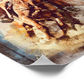 Poster Western Barrel Racing Cowgirl Decoupage (Coin)