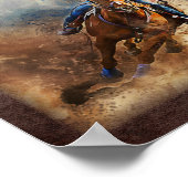 Poster Western Barrel Racing Cowgirl Decoupage Imprimer (Coin)