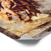 Poster Western Barrel Racing Cowgirl Decoupage Imprimer (Coin)