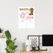 Poster Western Boots and Bows Gender Reveal Sign (Bureau à domicile)