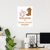 Poster Western Boots and Bows Gender Reveal Welcome Sign (Bureau à domicile)