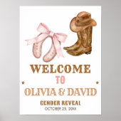 Poster Western Boots and Bows Gender Reveal Welcome Sign (Devant)