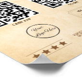 Poster Western brun 2 QR code balayage sud pour payer (Coin)