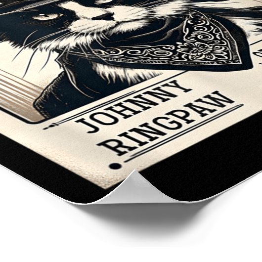 Poster Western Cat Cowboy Muchshot Recherché (Coin)